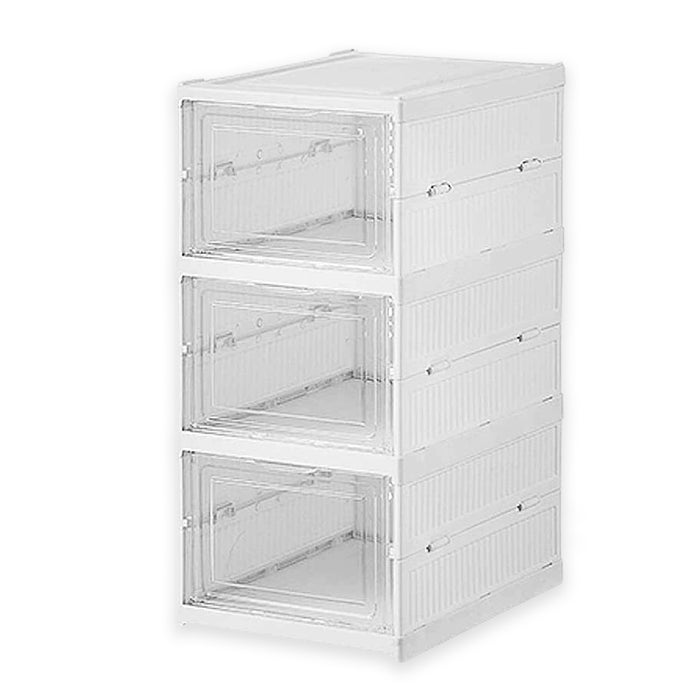 Stackable Multifunctional Storage, for Clothes Foldable Drawer Shelf Basket Utility Cart Rack Storage Organizer Cart for Kitchen, Pantry Closet, Bedroom, Bathroom, Laundry (3 Layer / 1 Pc)