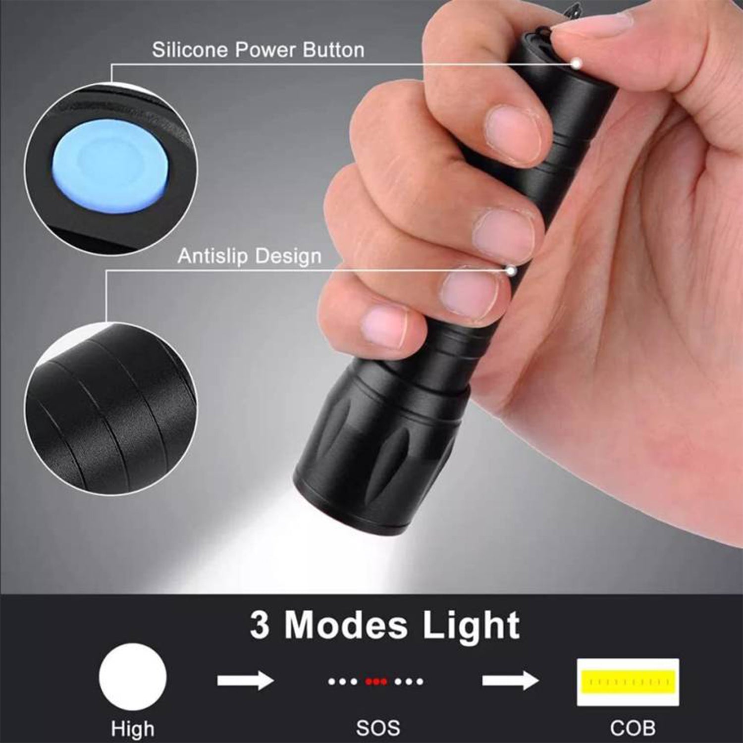 LED USB Rechargeable Mini Flashlight – Ultra-Bright Zoom & COB Side Lantern, Tactical Emergency Light