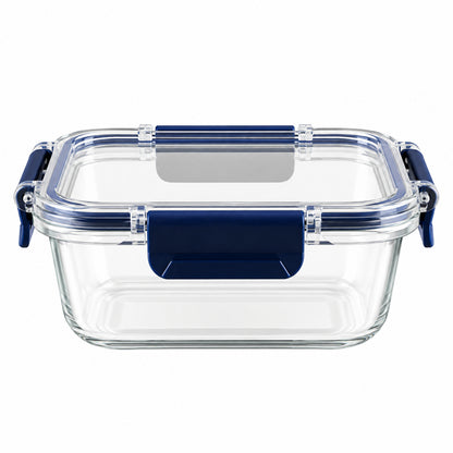 Cello 640ml Rectangular Glass Food Storage Container with Smart Lock Lid (1 Pc)