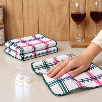 Kitchen Dish Wiping Cloth Set, Waffle Weave Absorbent Utensil Cloths (3 Pc Set)