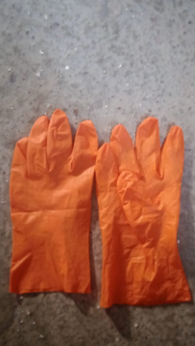 0621 Multipurpose Rubber Reusable Cleaning Gloves, Reusable Rubber Hand Gloves I Latex Safety Gloves I for Washing I Cleaning Kitchen I Gardening I Sanitation I Wet and Dry Use Orange Gloves (1 Pair 40 Gm)