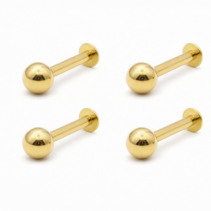 Gold Plated Titanium Labret nosepin stud Laung Koka Nathni Combo Pack of 4