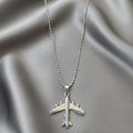 Aeroplane Pendant Necklace – Stylish Silver Tone for Men