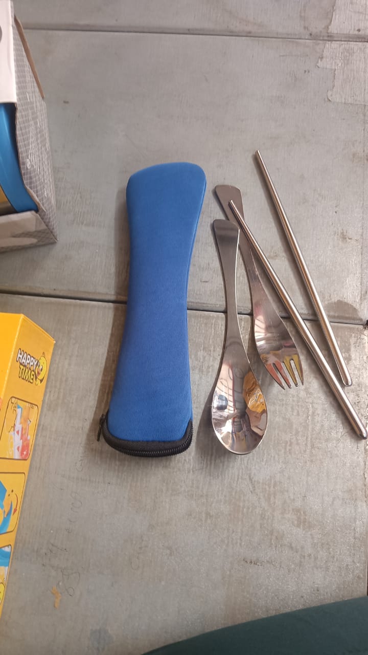 Picnic Dinner Spoon Fork Chopsticks Cutlery Tablewares Set  Traveling Spoon Set High Quality Cutlery Set (4 PC / 1 Set )