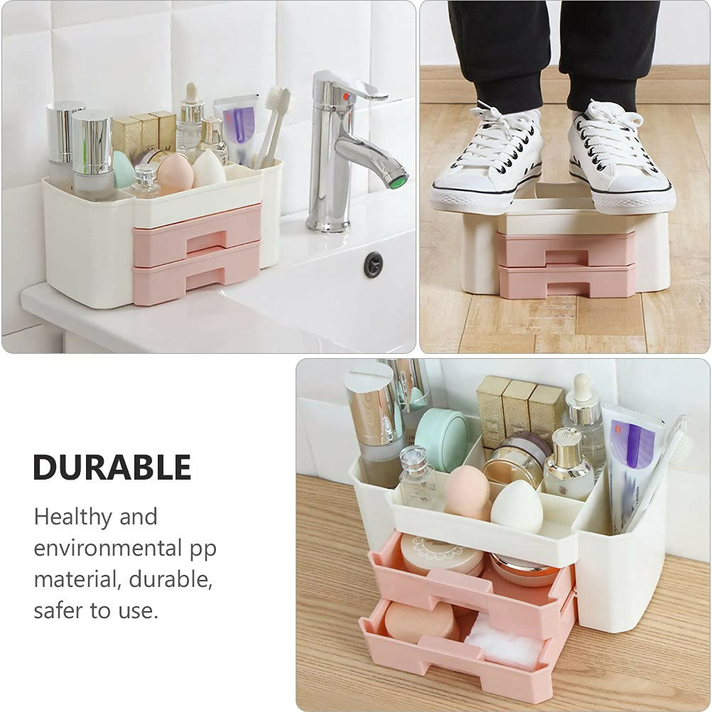Multifunctional plastic storage box with multiple compartments and drawers