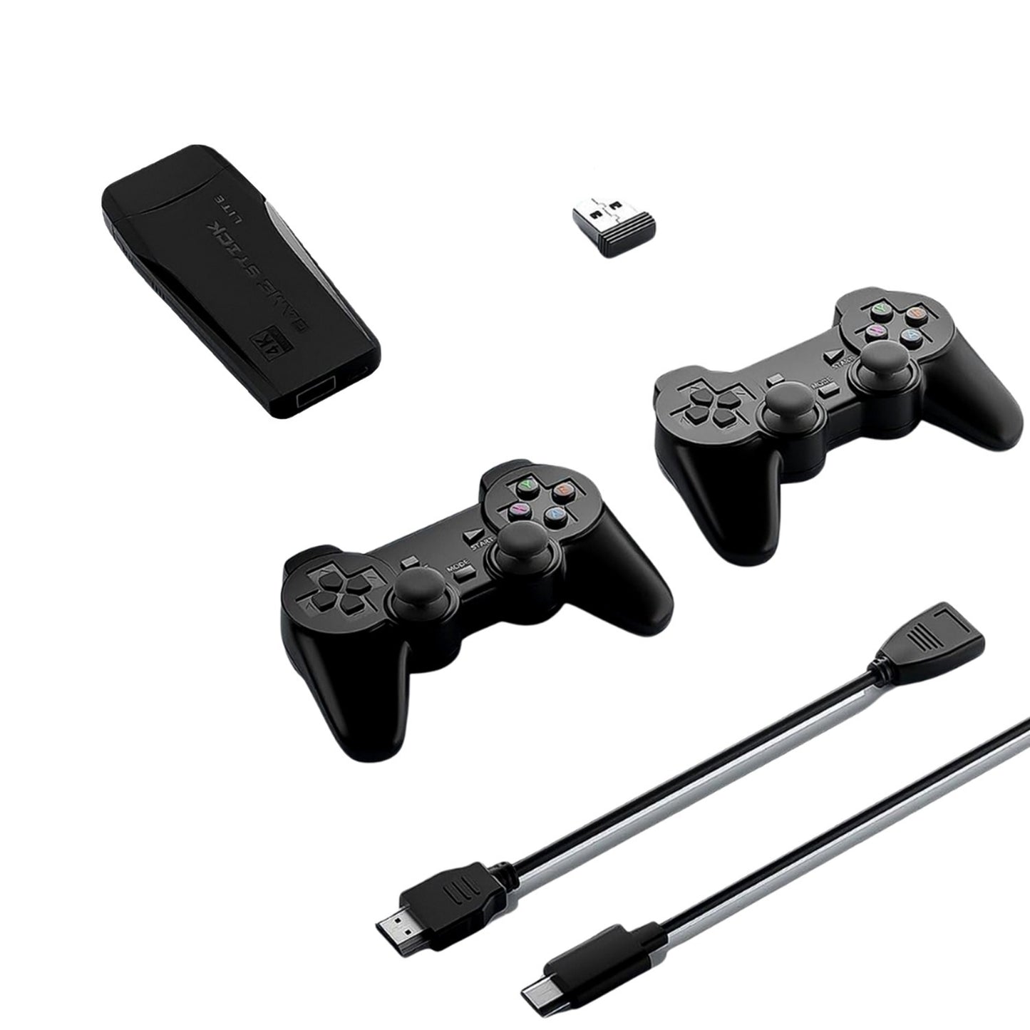 Wireless Controller Gamepad with 10,000+ Games, 4k Ultra HD Game Sticks Output, and 2.4GHz Wireless Controller Video Games with 64gb Memory Card (1 Set)