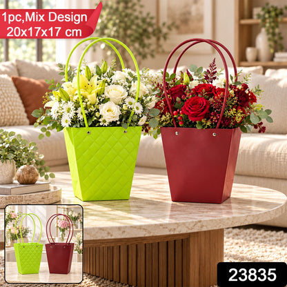 Foldable Flower Bouquet Bag with Handle, Water Resistant Florist Bag (1 Pc)