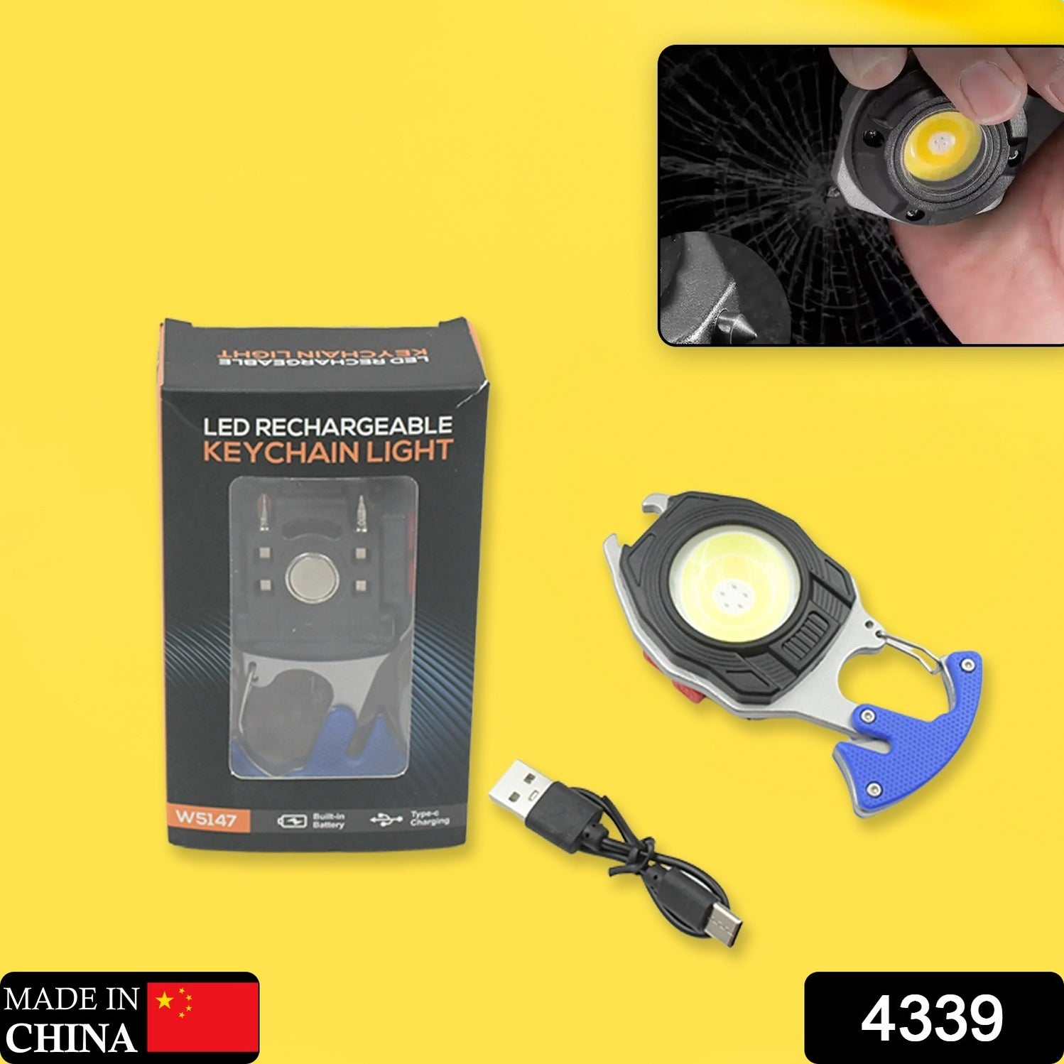 Buy Rechargeable MultiFunction LED Flashlight Keychain — DeoDap