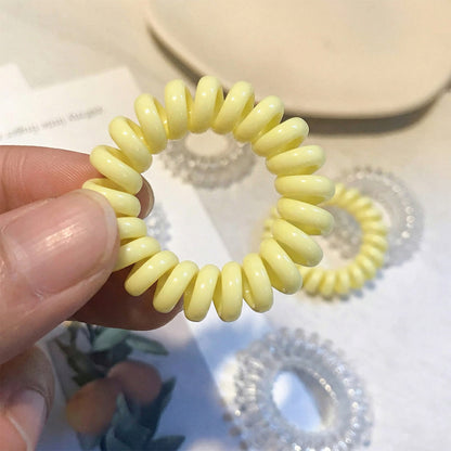 Close-up of spiral hair rubber band