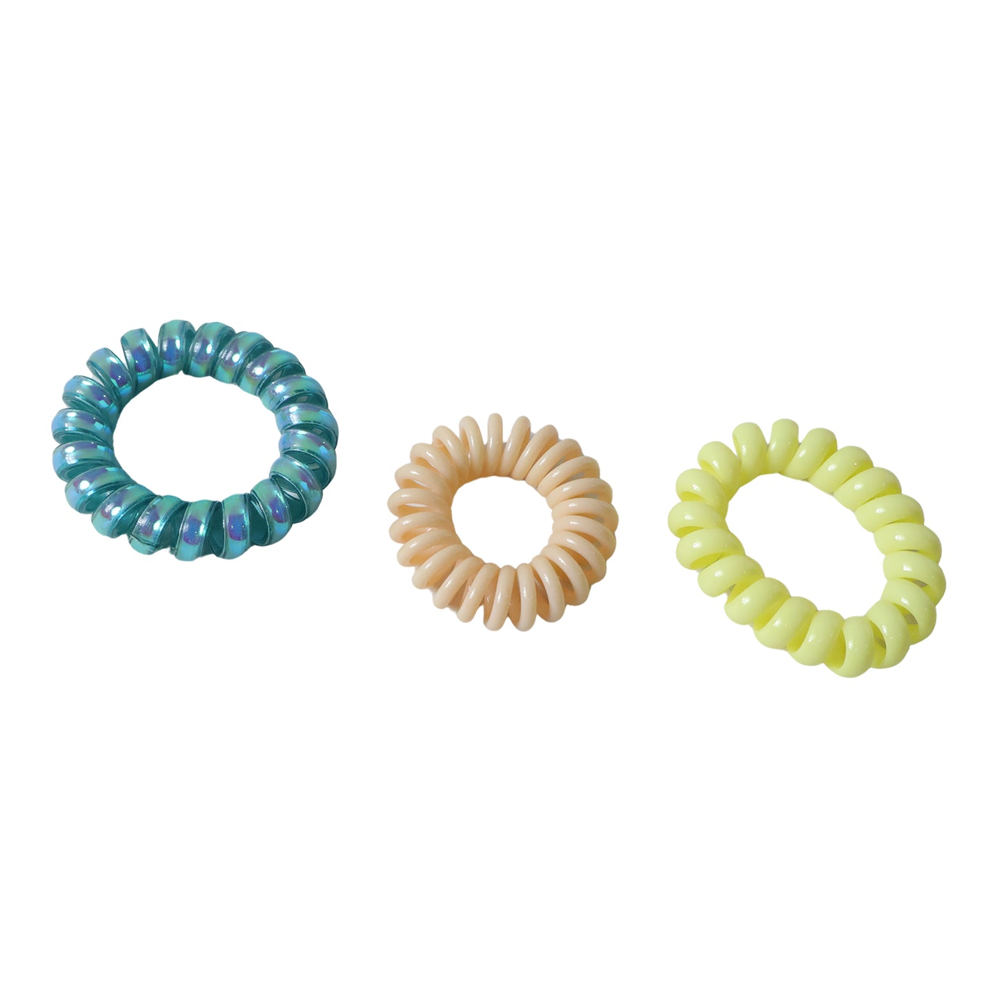 Durable multicolor spiral hair tie