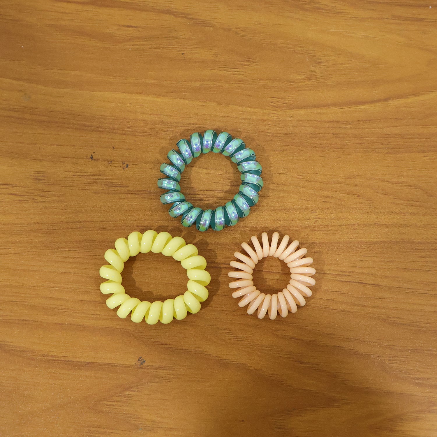 Lifestyle image with colorful spiral hair bands