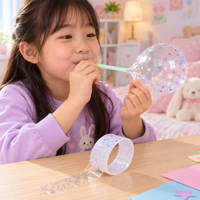 Glitter Nano Bubble Craft Tape with Straw for Creative DIY Activities (1 Pc)