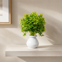 Artificial Plant with White Ceramic Pot for Home Office Décor Indoor Table Decoration