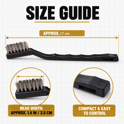 Multipurpose Brass, Steel and Nylon Cleaning Brush Set (3 Pc)