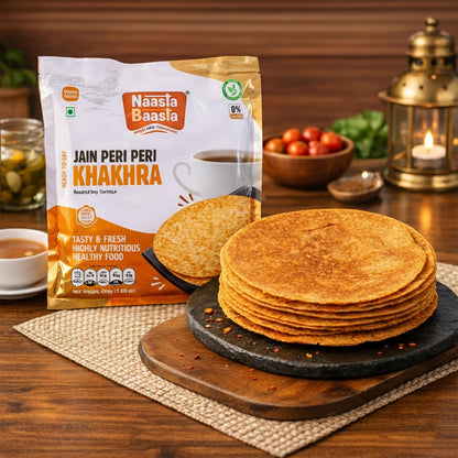 Naasta Baatsa Jain Peri Peri Khakhra – Crispy Ready to Eat Spiced Snack (200 Gm)