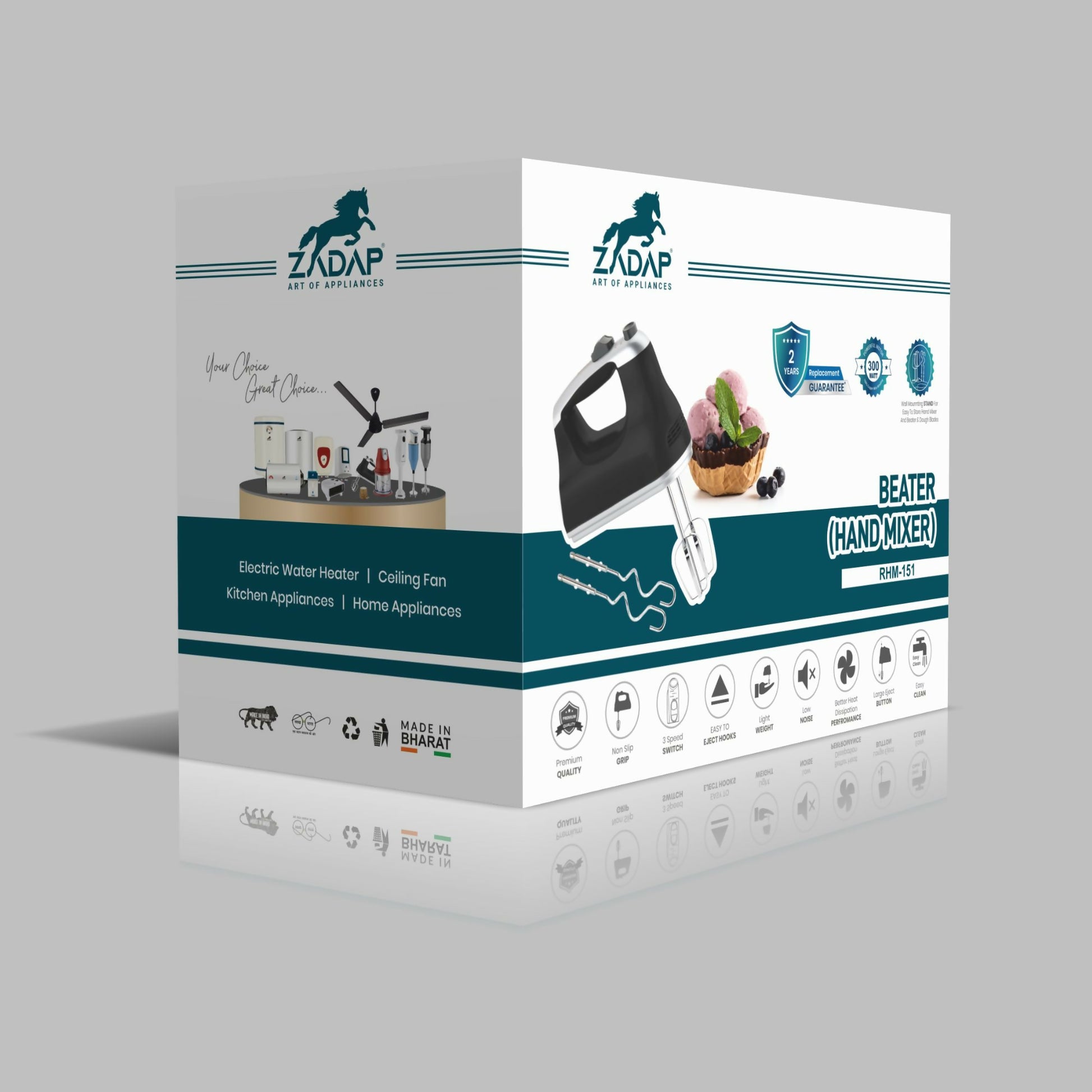 Zadap 300W Electric Hand Beater 2 Year Warranty