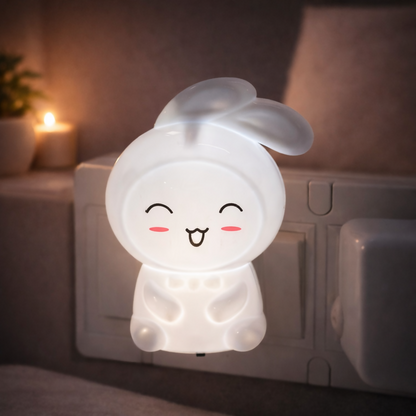 Cute Bunny Plug-In LED Night Light for Bedroom, Kids Room & Nursery