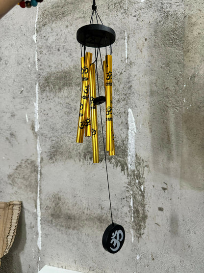 Golden Om Metal Wind Chime for Home Balcony Entrance and Garden Decor