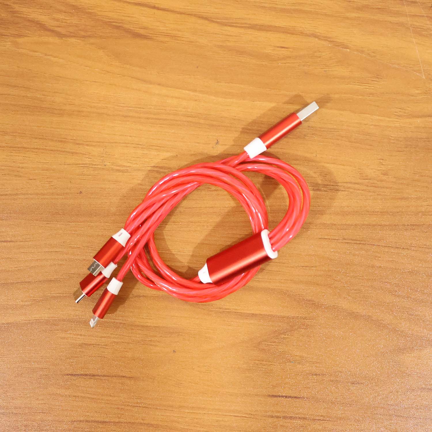3-in-1 LED Glow Fast Charging Cable (1 Pc)