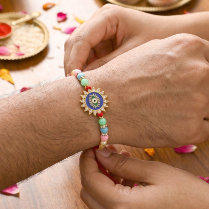 Evil Eye Sun Rays Rakhi Stylish & Protective for Bhai (5pcs)
