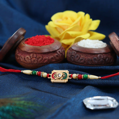 Traditional Meenakari Rakhi Vibrant festive sibling gift (5pcs)