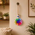 Om Chakra Hanging Suncatcher Glass Wall Decor for Home, Balcony & Yoga Room