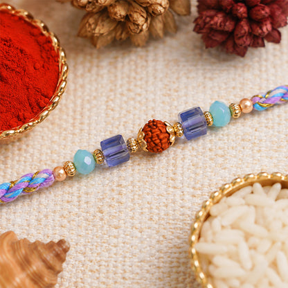 Beautiful Sparkle Designer Rakhi with Stone Work, Sleek Thread and Premium Look