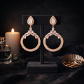 Rose Gold Chandbali Earrings – Elegant Evening Statement Jewelry