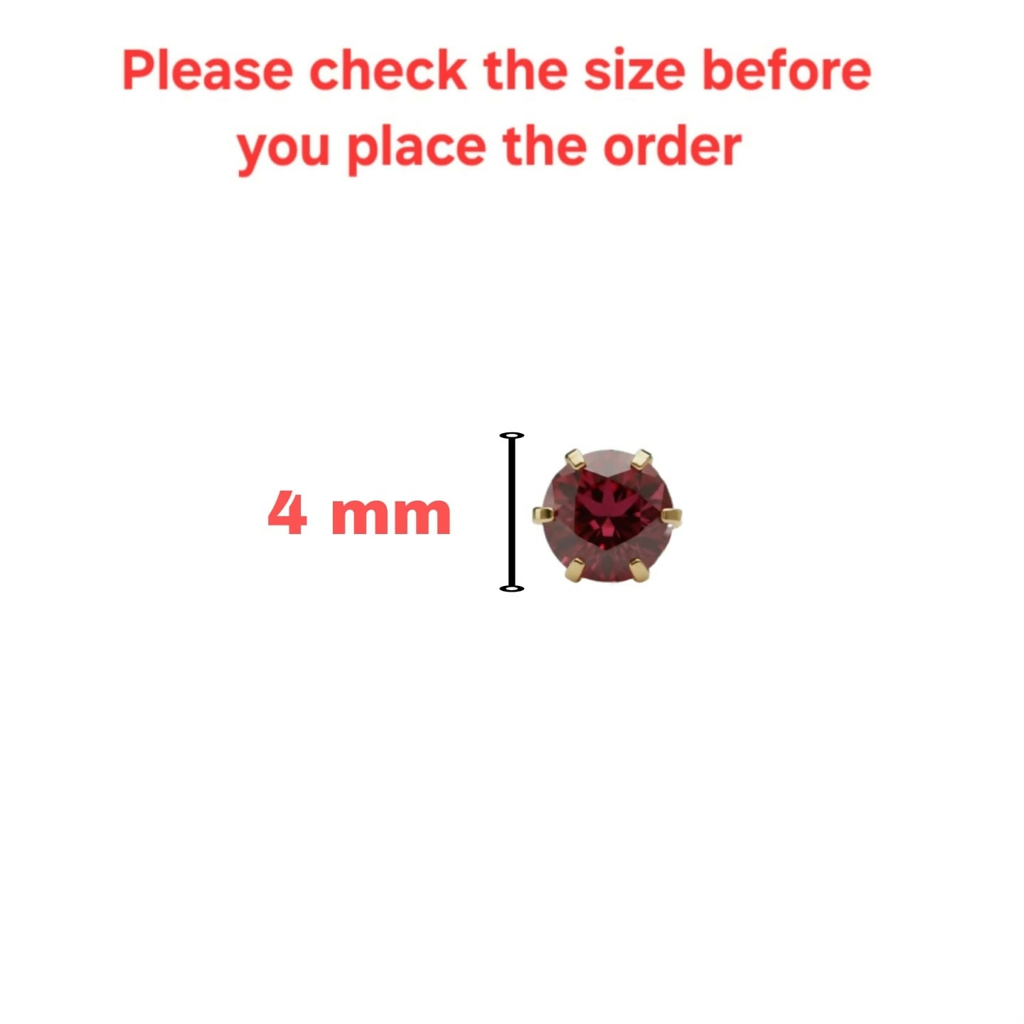 Gold plated ruby nose stud worn on the nostril piercing
