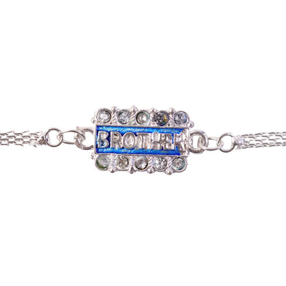 Brother Nameplate Chain Style Stone Studded Designer Rakhi (5pcs)