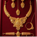 Gold Plated Bridal Jewellery Set Necklace Earrings Maang Tikka Nath Bracelet for Women