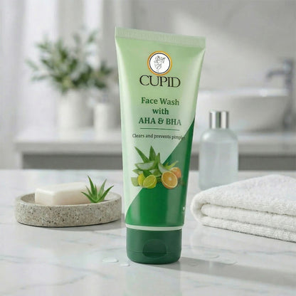 Cupid AHA & BHA Oil-Free Face Wash for Smooth And Clear Skin (24 Pc x 20ml)