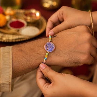 Peacock Rakhi Vibrant Multicolor Beads for Brother's Festive Looks (10pcs)
