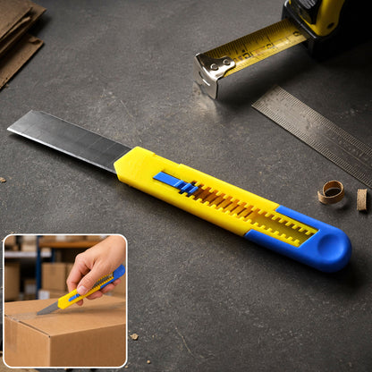 Heavy Duty 18mm Paper Cutter Knife with Snap Off Blade & Slide Lock for Box Cutting