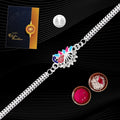 periapt Designer Rakhi Gift Set with Roli Chawal, Greeting Card & Coin | Assorted Rakhi