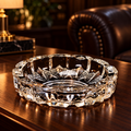 Crystal Glass Ashtray – Round Cigar & Cigarette | Styleva
