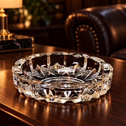 Crystal Glass Ashtray – Round Cigar & Cigarette | Styleva — 4066_paricutin_ash_tray showcase image