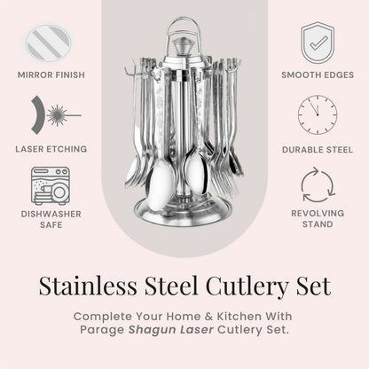 Durable rust-resistant stainless steel spoons and forks set
