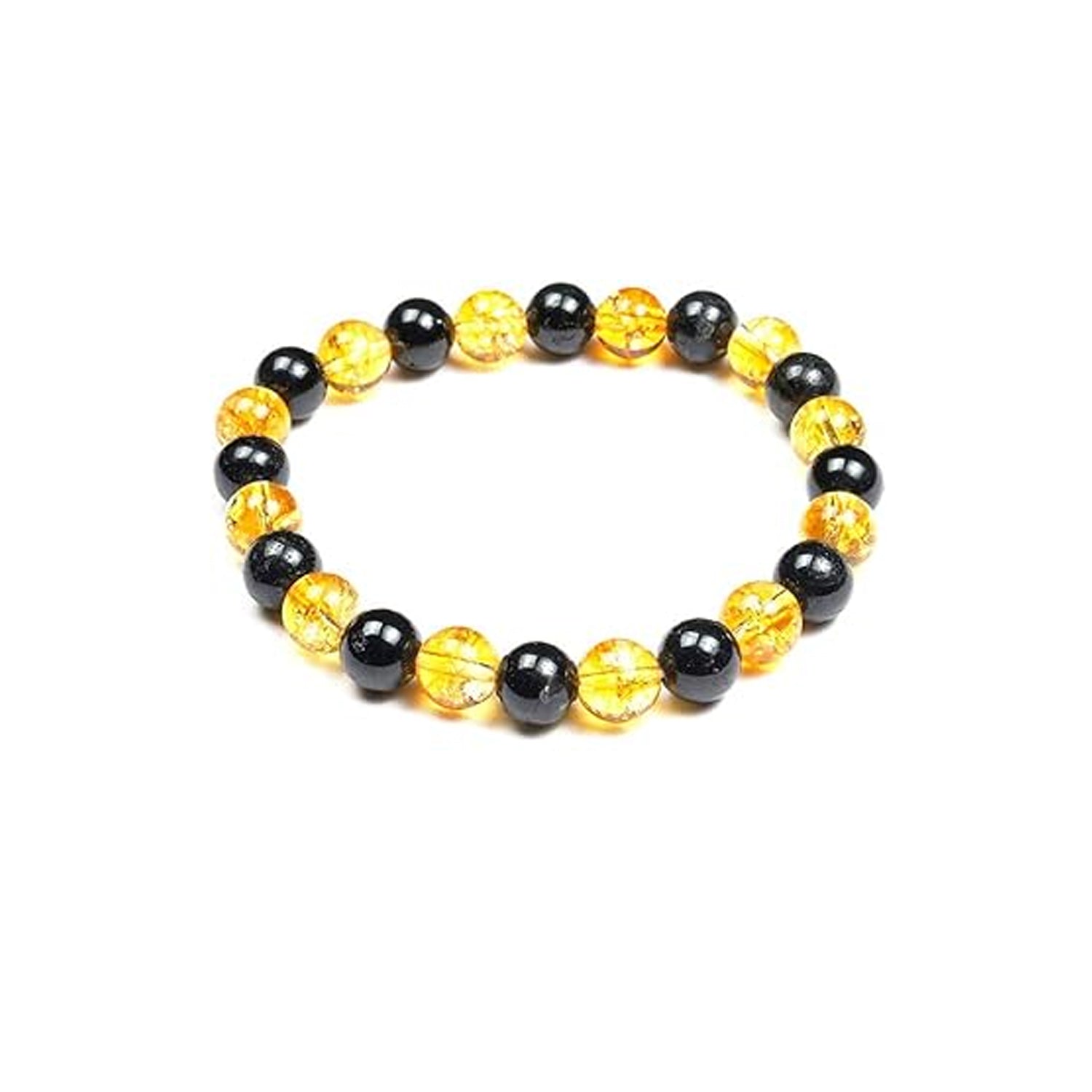 Black Obsidian With Yellow Citrine Bracelet Bracelet Crystal Stone