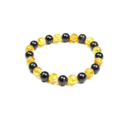 Black Obsidian With Yellow Citrine Bracelet Bracelet Crystal Stone