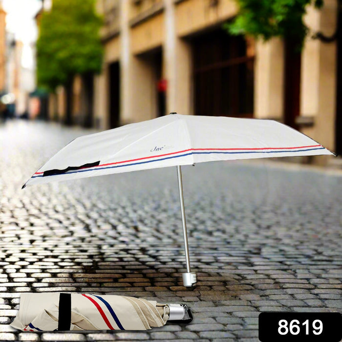 2-Fold Sun & Rain Protective Solid Foldable Umbrella (1 Pc / Mix Color)