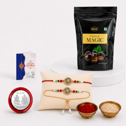 Rakhi for Brother & Bhaiya with Chocolate Magic - Raksha Bandhan Gift, Pack of 5