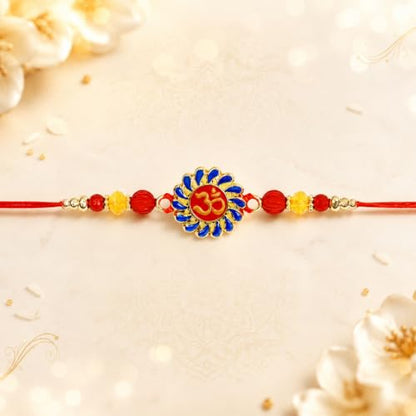 Rakhi for Brother with Peacock Pooja Thali - Rakshabandhan Gift Set, Pack of 7