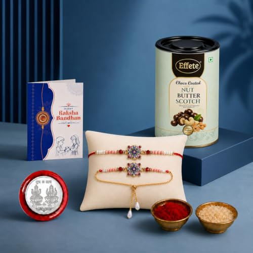 Rakhi for Brother with Butter Scotch 96gm - Raksha Bandhan Gift, Pack of 5