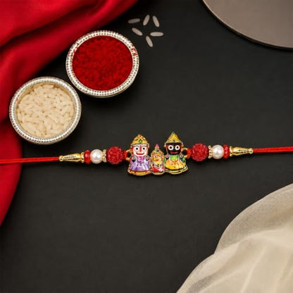 Rakhi for Brother with Art Pooja Thali - Raksha Bandhan Gift Set, Pack of 7
