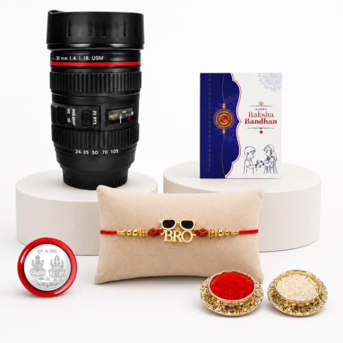 BRO Rakhi for Brother with Coffee Mug - Raksha Bandhan Gift Set, Pack of 5
