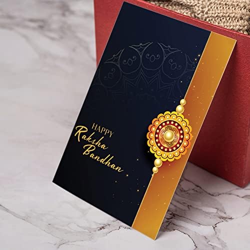 Krishna Beads Rakhi for Brother with Tilak Set, Pooja Coin & Card, Rakhi Set (V5)