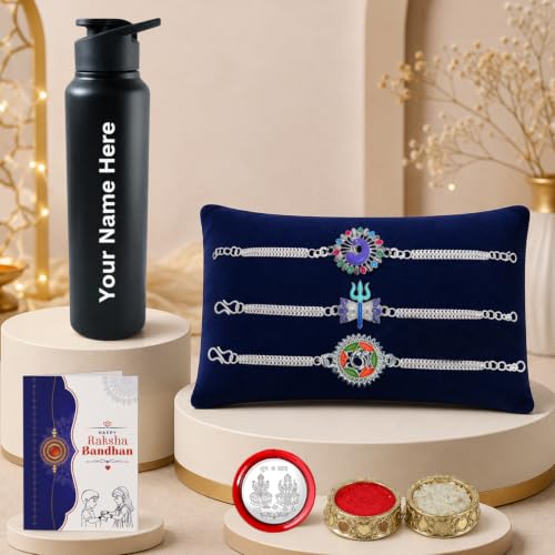 Rakhi for Brother with Water Bottle-1000ml - Raksha Bandhan Gift Set, Pack of 7