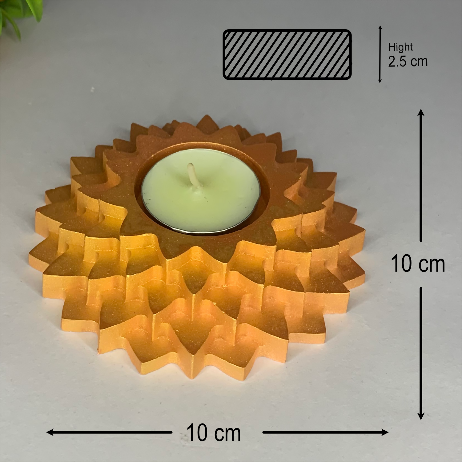 Handmade Flower 5-Step Diya – Rose Gold | Layered Tealight Holder for Diwali, Pooja & Home Décor | Unique Festival Gift Item