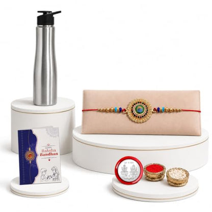 Rakhi for Brother & Bhaiya with Water Bottle - Raksha Bandhan Gift Set, Pack of 5